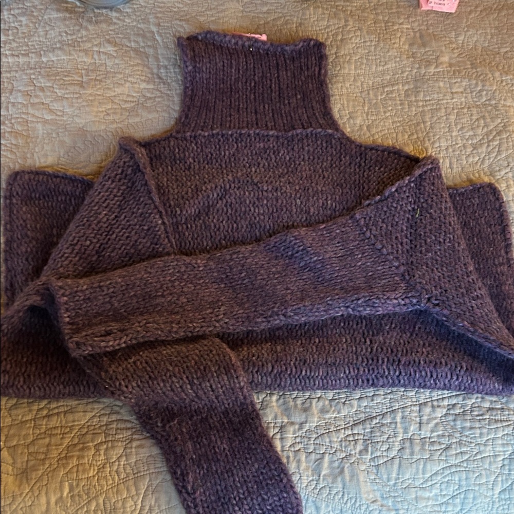 Cozy Purple Wool Turtleneck Sweater